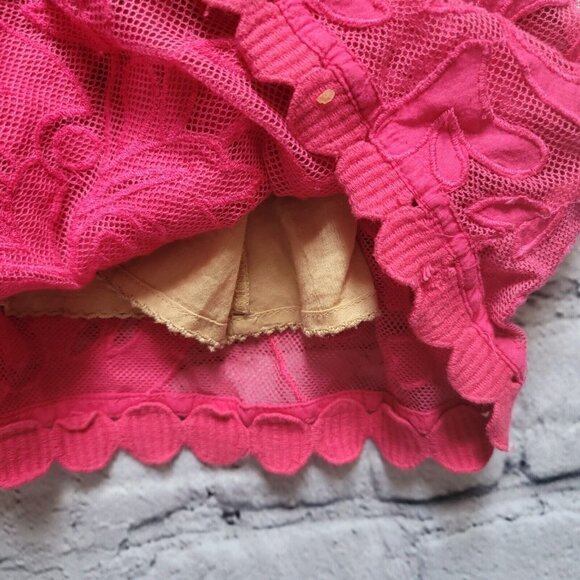 Anthro Moulinette Soeurs Pink A Line Eyelet Dress Size 0P - Picture 8 of 14